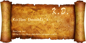 Kolbe Deodát névjegykártya